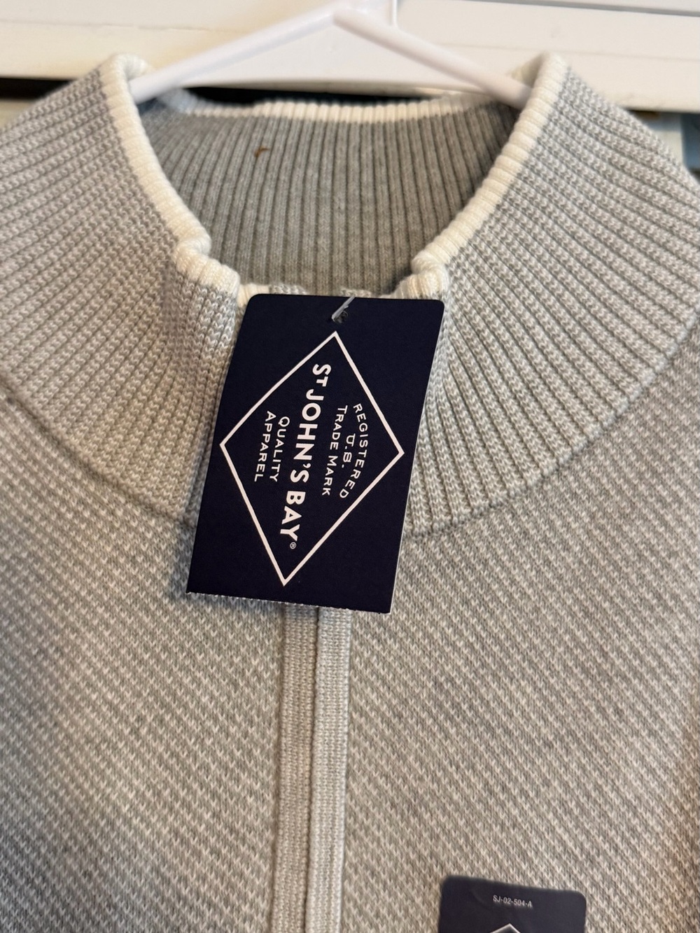 St. John's Bay Light Gray Zip-Front Sweater